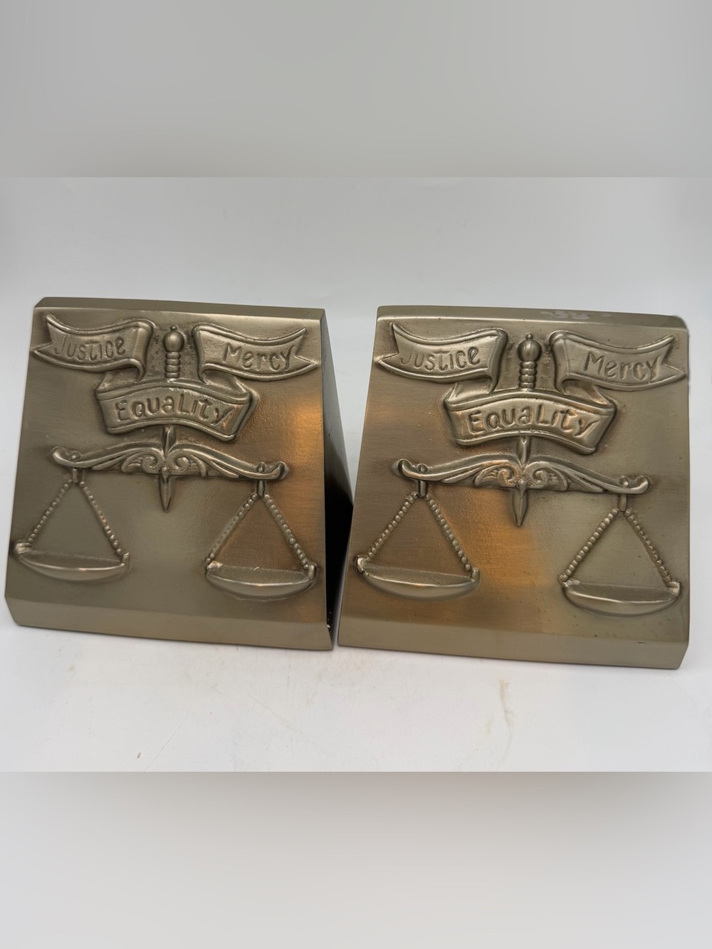 Justice & Mercy Scales Decorative Bookends - Metallic Bronze